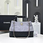 Chanel Suede Black & Grey Tote 36x11.5x32cm - 1