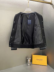 Louis Vuitton LV Wool Monogram Leather Black Jacket - 4