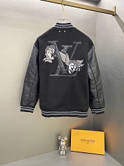 Louis Vuitton LV Wool Monogram Leather Black Jacket - 2