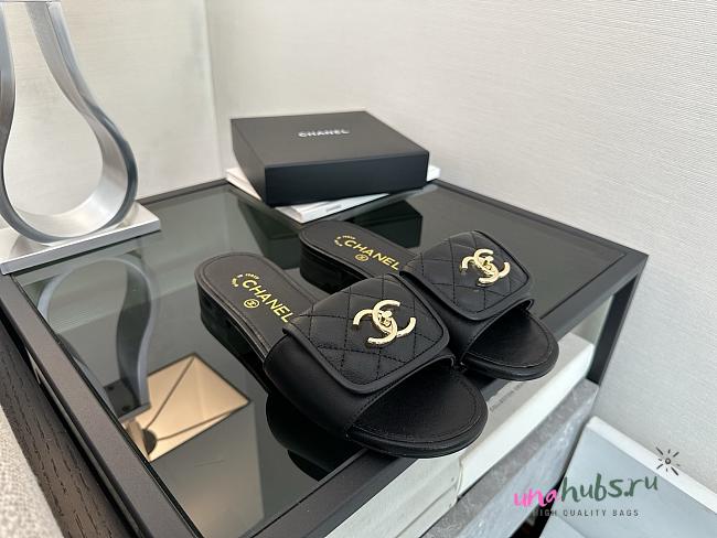 Chanel Black Slides - 1