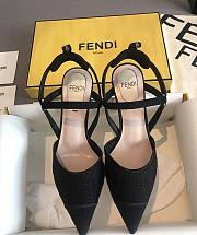 Fendi Black Lace Colibri Lite Slingback Pumps 8.5cm - 4