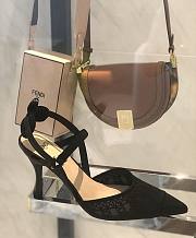 Fendi Black Lace Colibri Lite Slingback Pumps 8.5cm - 3