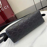 Gucci Small Emblem Shoulder Bag Black 22x14x8cm - 3
