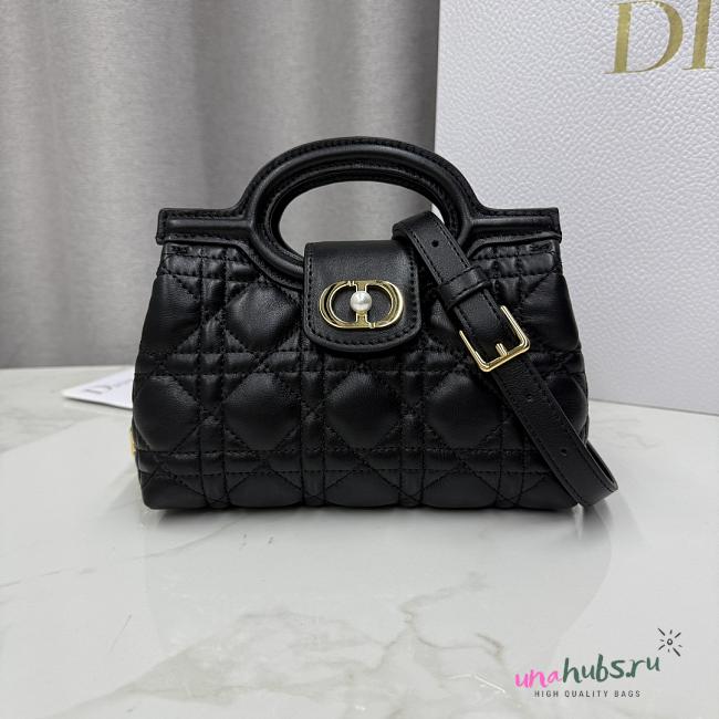 Dior Jolie Top Handle Mini Bag Black 18.5x13x8.5cm - 1