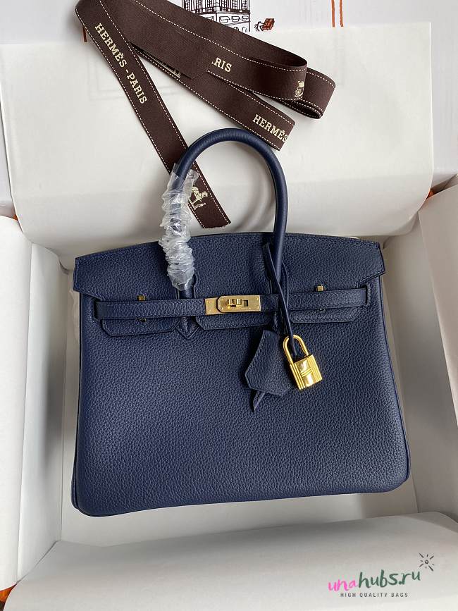 Hermes Birkin 25 Navy Blue Togo Gold 25cm - 1