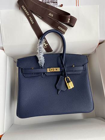 Hermes Birkin 25 Navy Blue Togo Gold 25cm