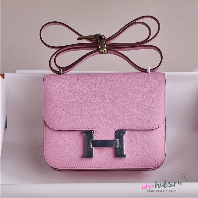 Hermes Constance Bag Pink Silver Epsom 19cm - 1