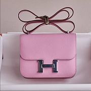 Hermes Constance Bag Pink Silver Epsom 19cm - 1