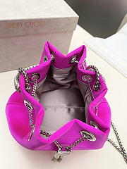 Jimmy Choo Bon Bon Crystal Satin Pink Bag 16x15x9.5cm - 4