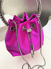 Jimmy Choo Bon Bon Crystal Satin Pink Bag 16x15x9.5cm - 2