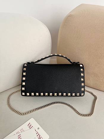 Valentino Rockstud Wallet With Chain Black 20x4.5x11.5cm