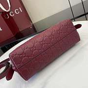 Gucci Small Emblem Shoulder Bag Red 22x14x8cm - 4