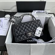 Chanel Medium Flap Bag Black Caviar Silver 25cm - 1