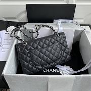 Chanel Medium Flap Bag Black Caviar Silver 25cm - 2