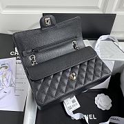 Chanel Medium Flap Bag Black Caviar Silver 25cm - 3