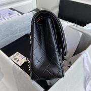Chanel Medium Flap Bag Black Lambkin Gold 25cm - 5