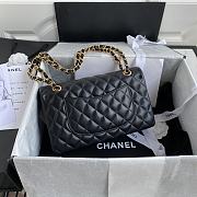 Chanel Medium Flap Bag Black Lambkin Gold 25cm - 4
