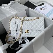 Chanel Medium Flap Bag White Caviar Gold 25cm - 1