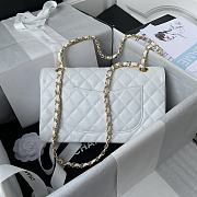 Chanel Medium Flap Bag White Caviar Gold 25cm - 3