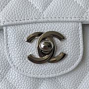 Chanel Medium Flap Bag White Caviar Silver 25cm - 4
