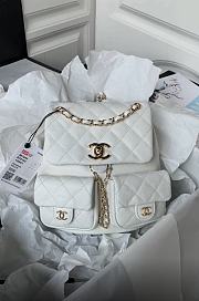 Chanel Backpack Caviar White Gold 21x20x12cm - 1