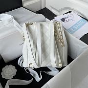 Chanel Backpack Caviar White Gold 21x20x12cm - 3