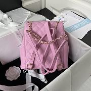 Chanel Backpack Caviar Pink Gold 21x20x12cm - 4