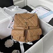 Chanel Backpack Caviar Tan Gold 21x20x12cm - 1