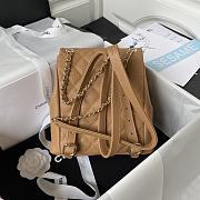 Chanel Backpack Caviar Tan Gold 21x20x12cm - 4
