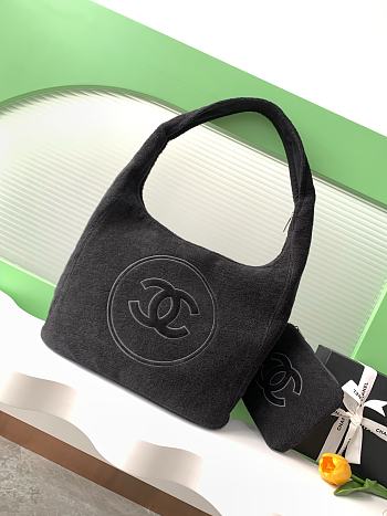 Chanel Coco Beach Bag Black 38x58x20cm