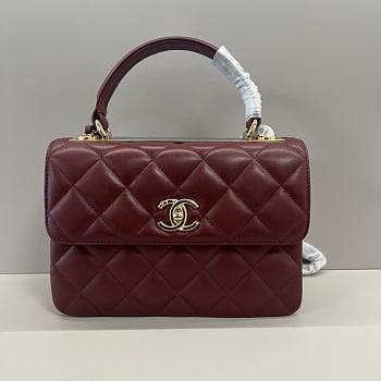 Chanel Trendy Handle Burgundy Gold 25cm