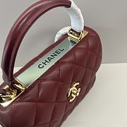 Chanel Trendy Handle Burgundy Gold 25cm - 5