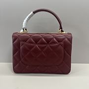 Chanel Trendy Handle Burgundy Gold 25cm - 4
