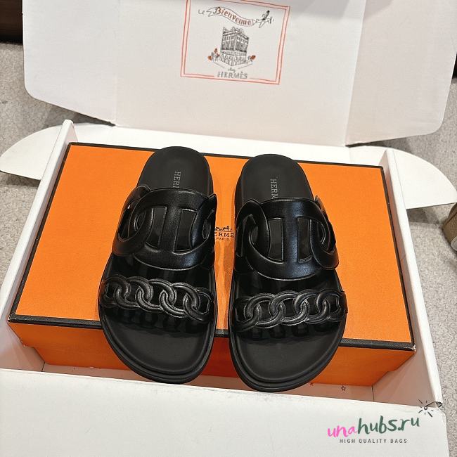 Hermes Extra Sandal Black - 1