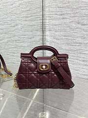 Dior Jolie Top Handle Mini Bag Burgundy 18.5x13x8.5cm - 1