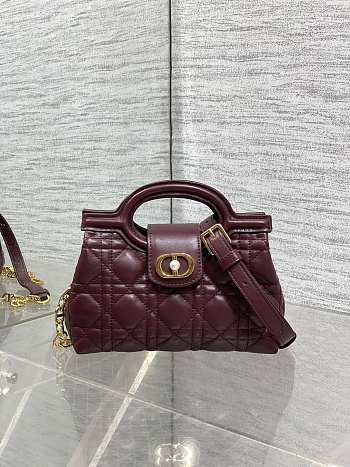Dior Jolie Top Handle Mini Bag Burgundy 18.5x13x8.5cm