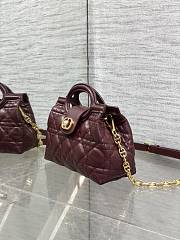 Dior Jolie Top Handle Mini Bag Burgundy 18.5x13x8.5cm - 4