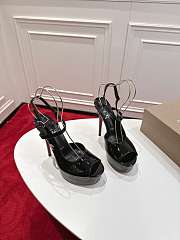 Christian Louboutin So Jenlove Alta 150 Black Patent - 1