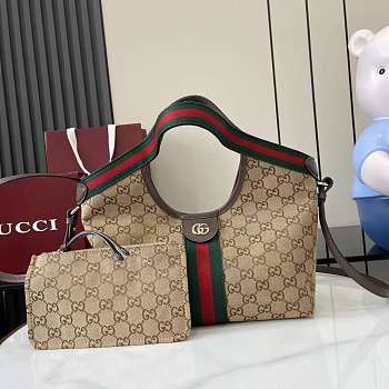 Gucci Giglio Small Tote Bag Brown 25x20x15cm