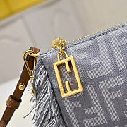Fendi Baguette Pouch FF Jacquard Chain Clutch Blue Denim 20x13x3cm - 5