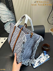 Fendi Summer Tote Blue denim 37x29x16cm - 3