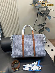 Fendi Summer Tote Blue denim 37x29x16cm - 2