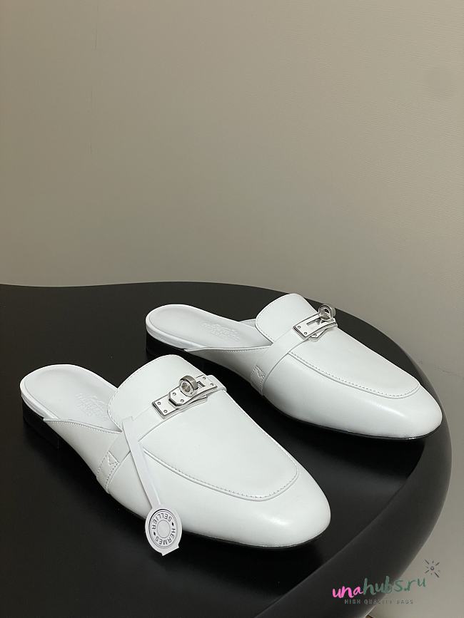 Hermes White Oz Mule - 1