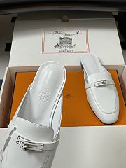 Hermes White Oz Mule - 2