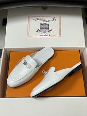 Hermes White Oz Mule - 3