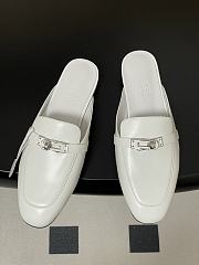 Hermes White Oz Mule - 4