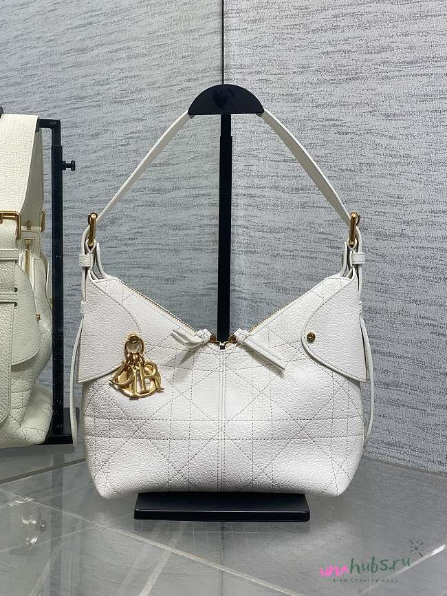Dior Medium Voyage Bag Powder White Flat 28x18x12cm - 1