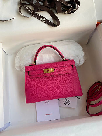 Hermes Mini Kelly Fuchsia Epsom Gold 19cm