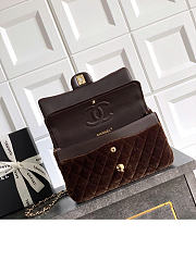 Chanel Flap Bag Brown Velvet 25cm - 4