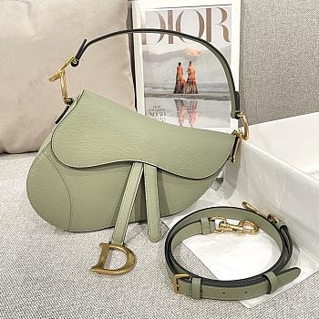 Dior Saddle With Strap Green Gold 25cm
